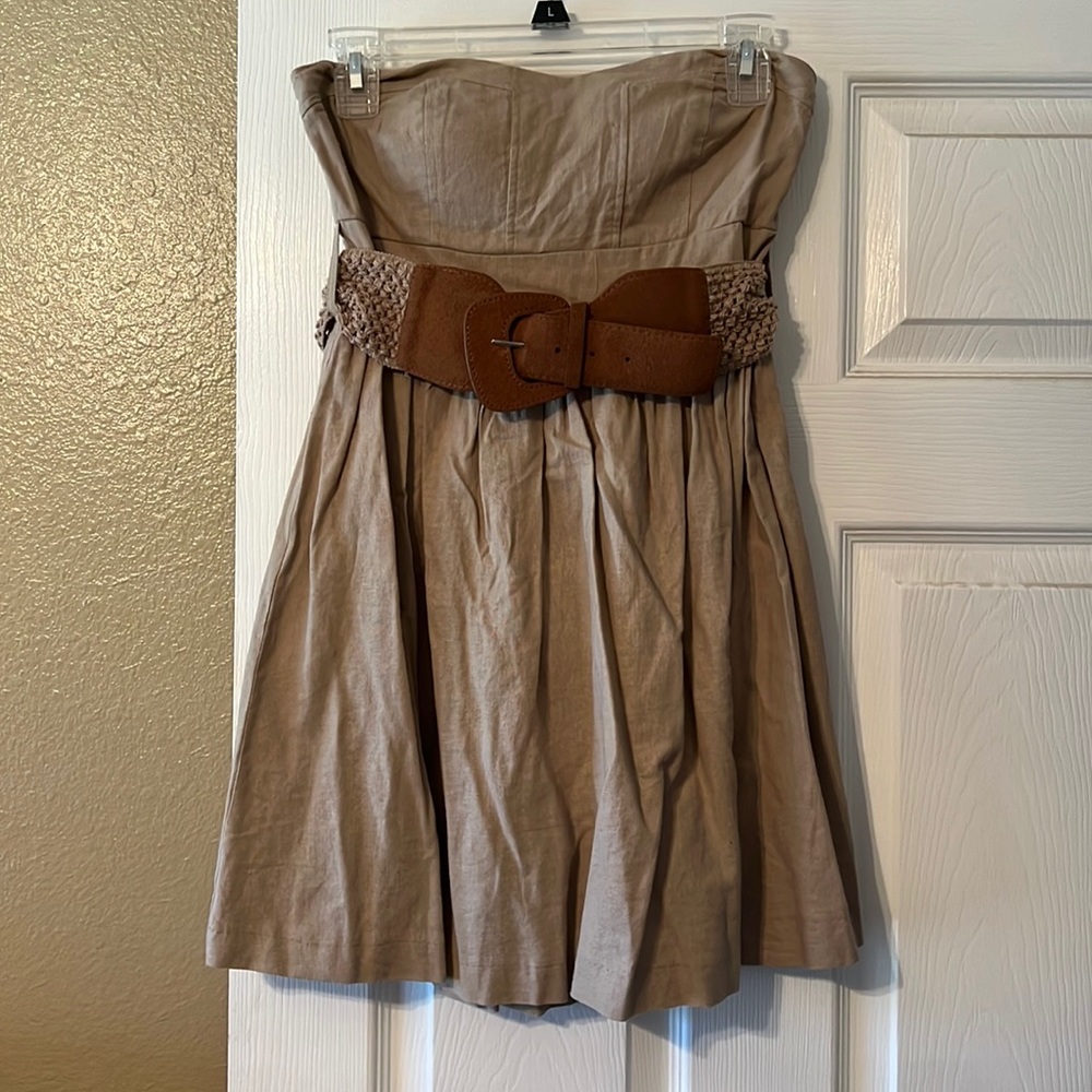 Light Brown Beige Short Dress